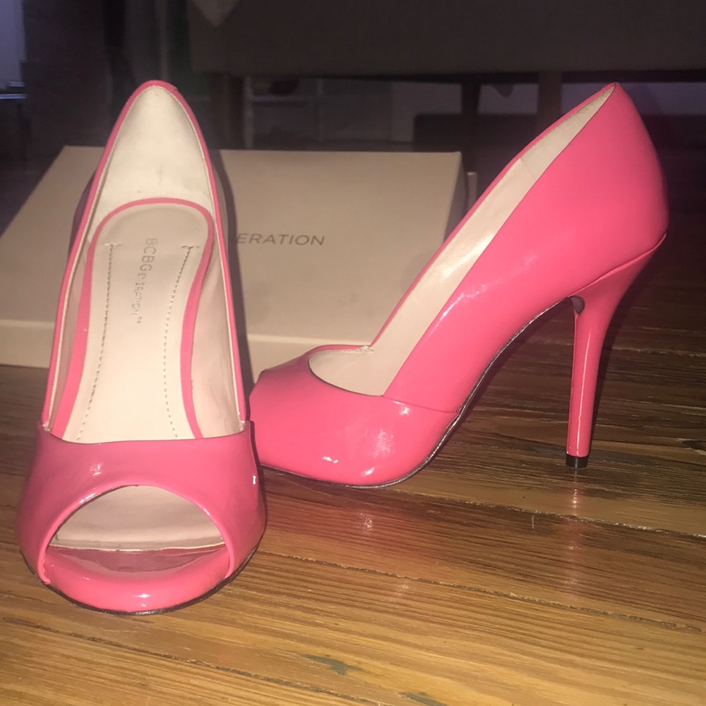 Pink high heels (worn ONCE for a few hours)